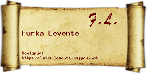Furka Levente névjegykártya